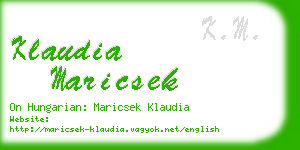 klaudia maricsek business card